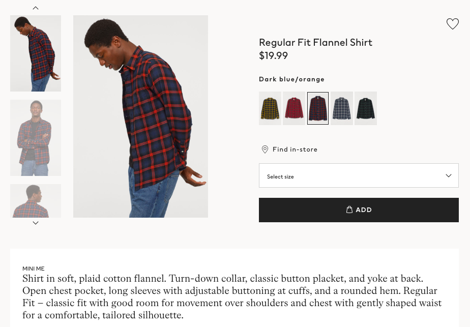 HM product page