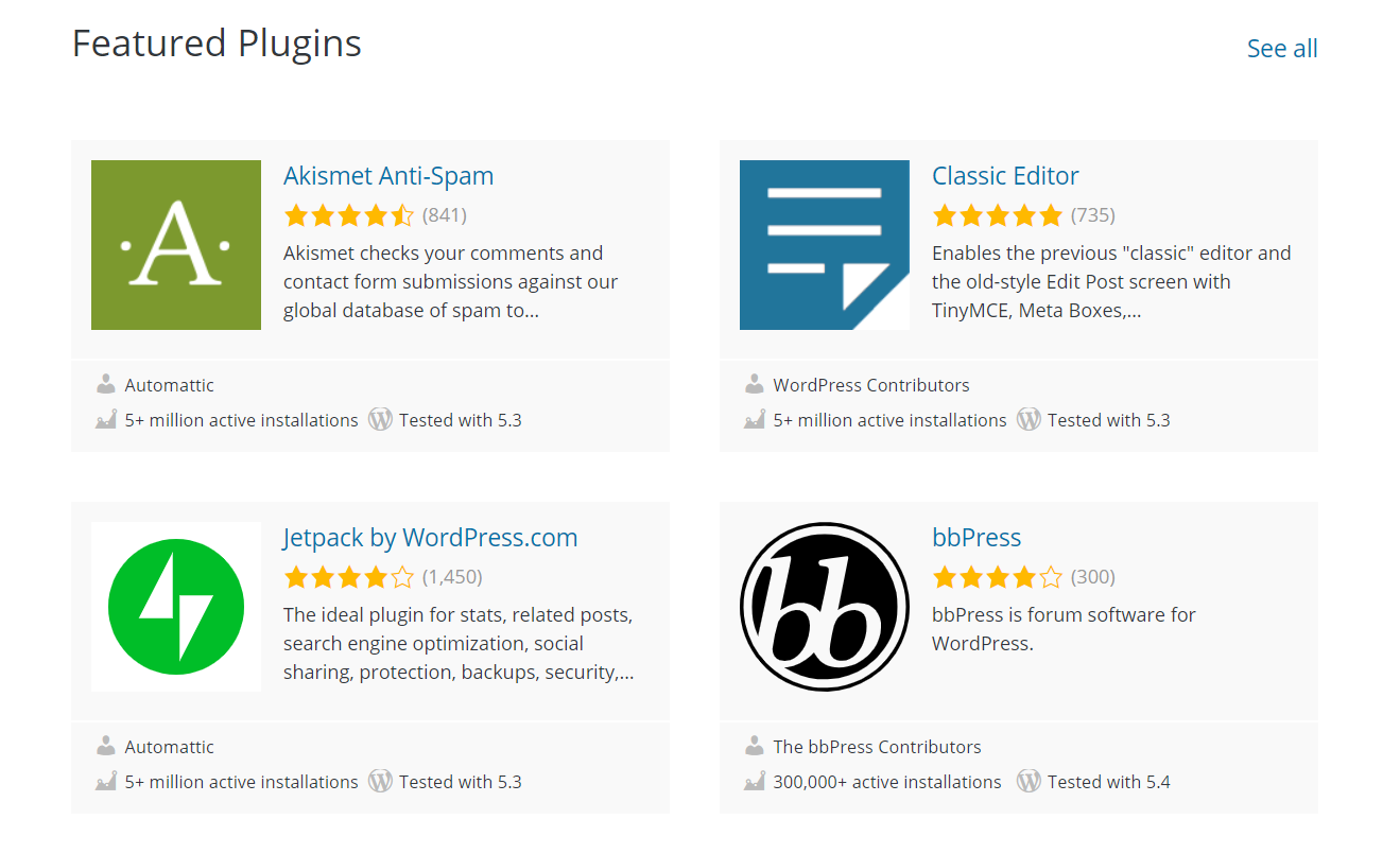 featured plugins