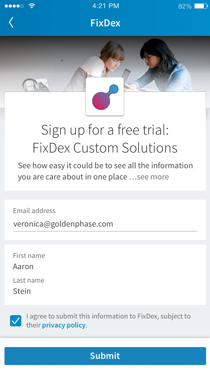 linkedin forms
