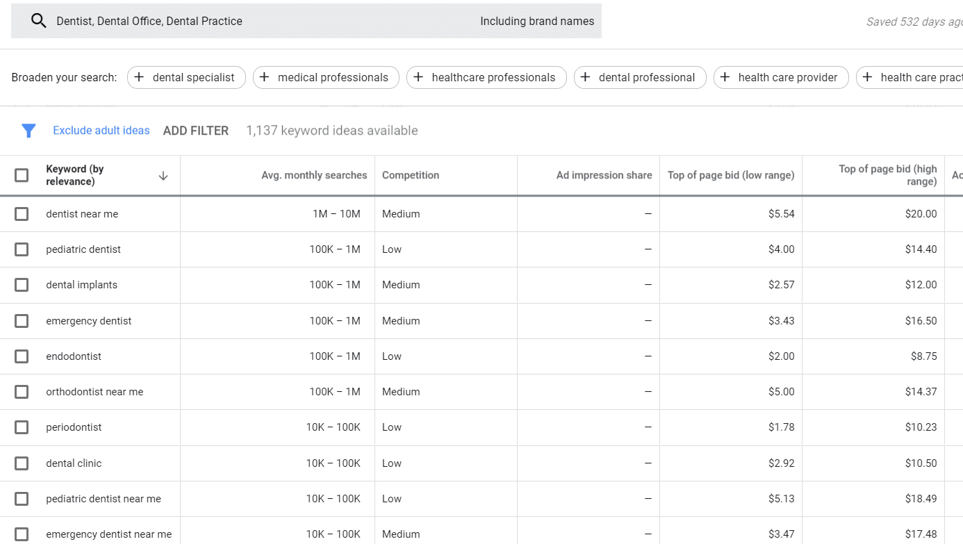 keyword planner 1