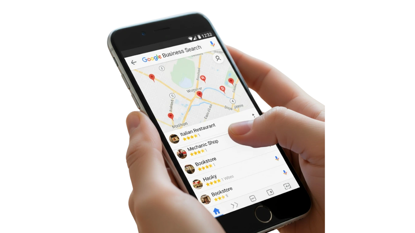 Google Maps Results on mobile phone