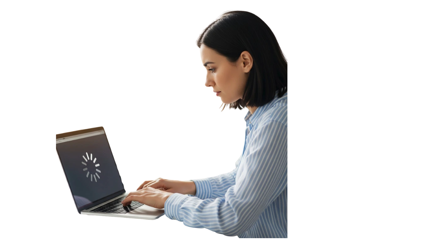 Website Speed Matters - woman waiting for website to load